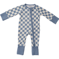 Blue Checkered Bamboo Zipper