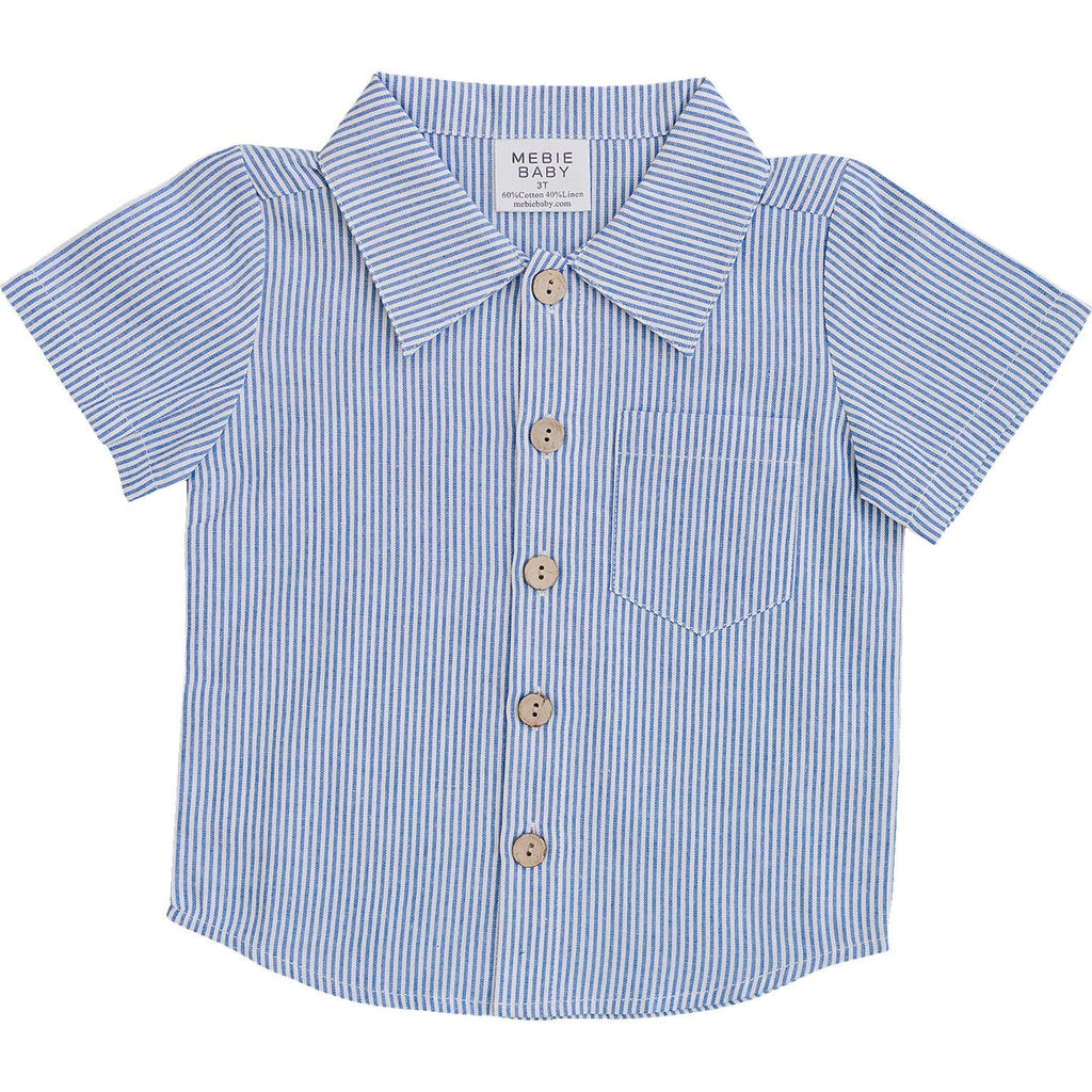 Blue Stripe Button Up Pocket Shirt