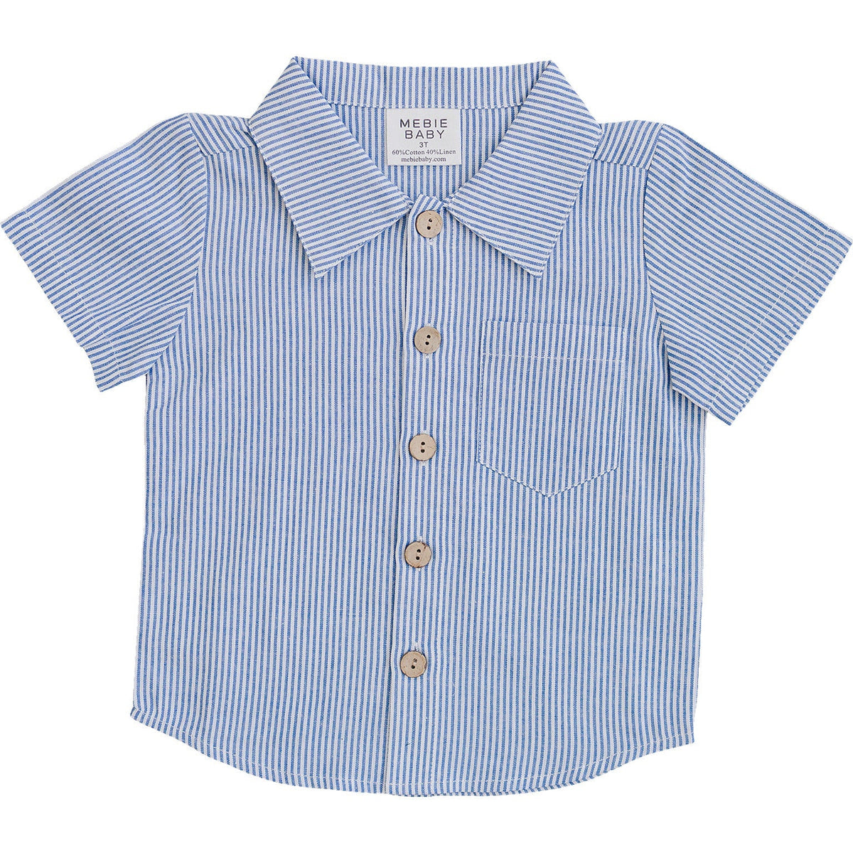 Blue Stripe Button Up Pocket Shirt