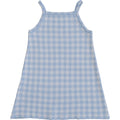 Blue Knit Gingham Dress