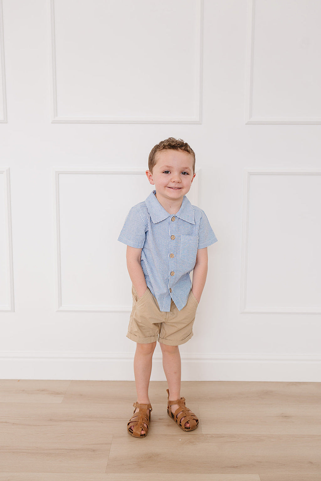 Blue Stripe Button Up Pocket Shirt