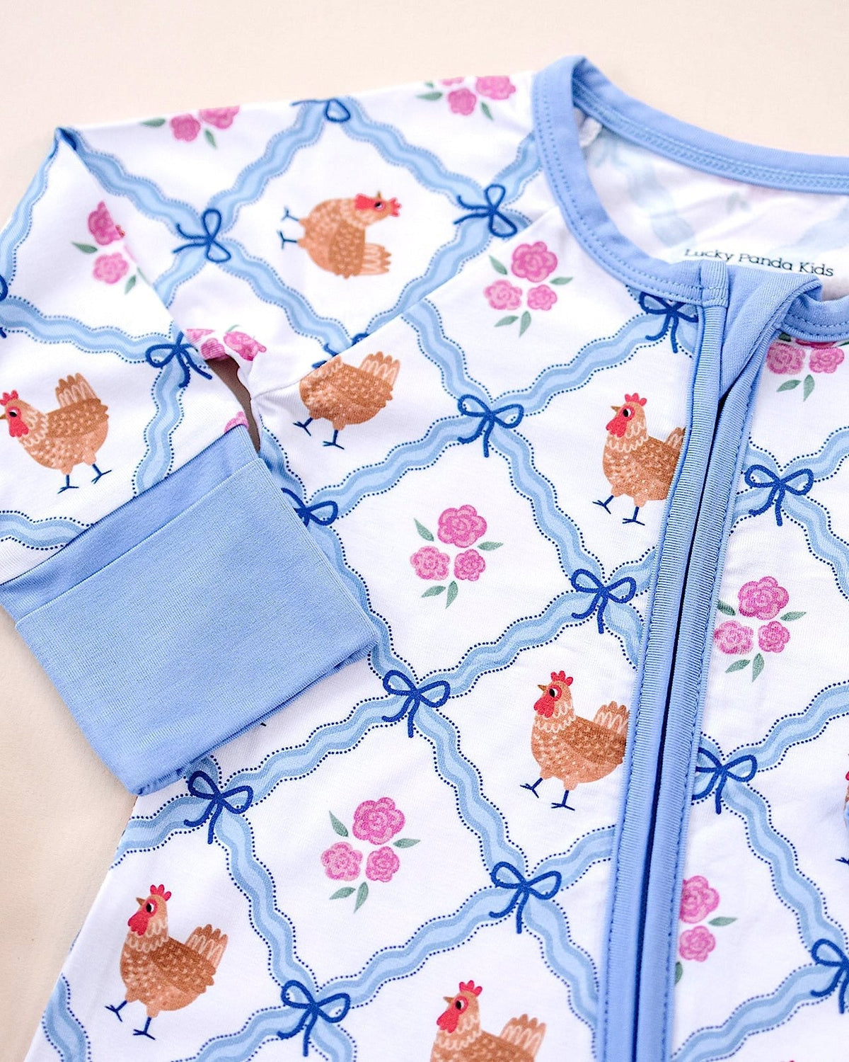Bamboo Zip Romper | Chickens & Flowers